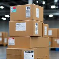 Shipping boxes labeled and ready for delivery